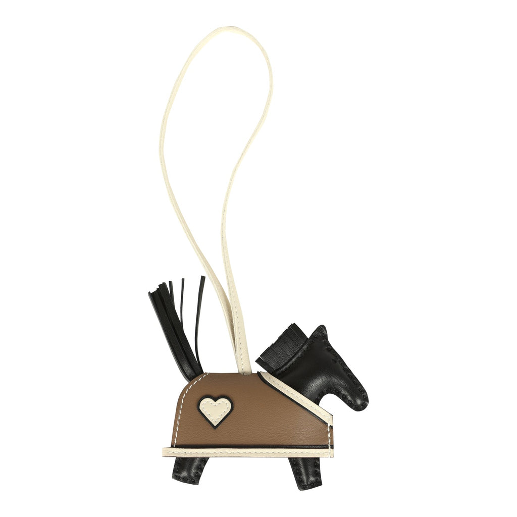 Hermes Rodeo Robeo Coeur Charm PM Black Craie Etoupe Milo Lambskin