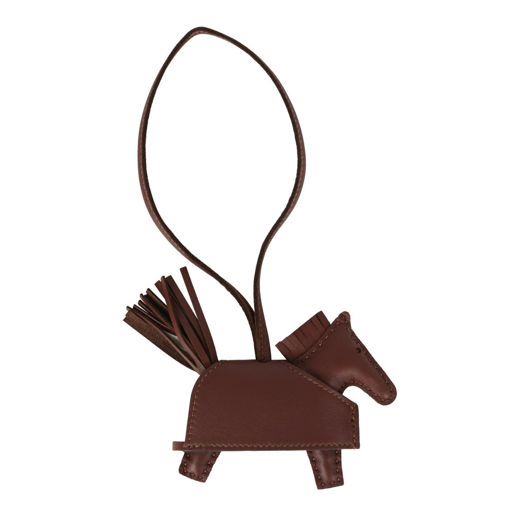 Hermes Rodeo Rock Bag Charm PM Terre Milo Lambskin Palladium Hardware