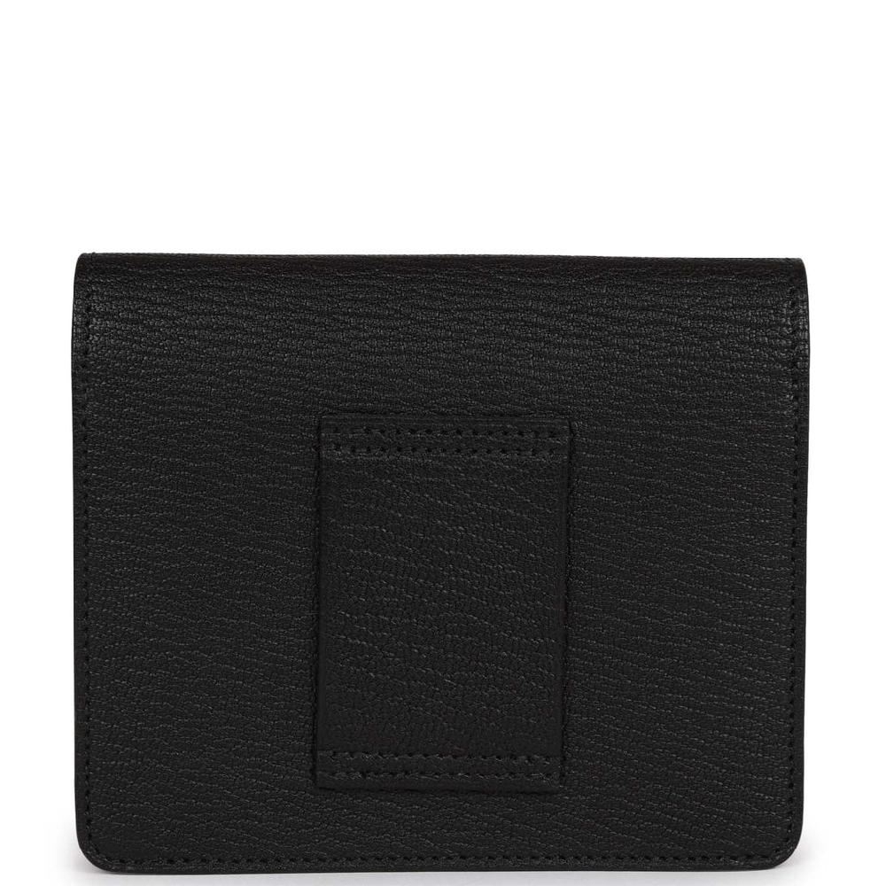 Hermes Roulis Slim Wallet Black Chevre Mysore Palladium Hardware