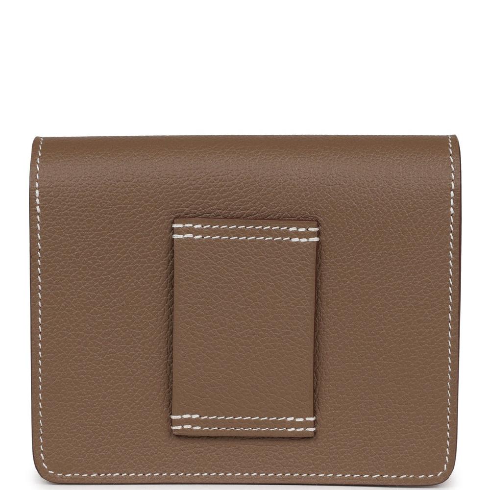Hermes Roulis Slim Wallet Etoupe Evercolor Gold Hardware
