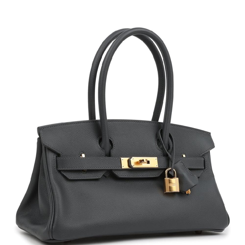 Hermes Shoulder Birkin Light 29 Ardoise Evercolor Gold Hardware