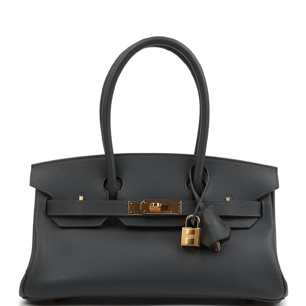 Hermes Shoulder Birkin Light 29 Ardoise Evercolor Gold Hardware