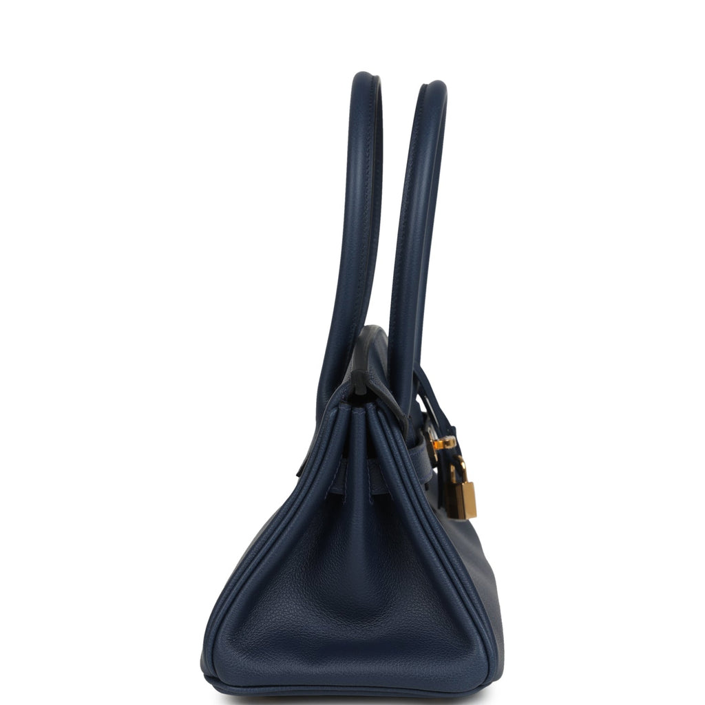 Hermes Shoulder Birkin Light 29 Bleu Abysse Evercolor Gold Hardware