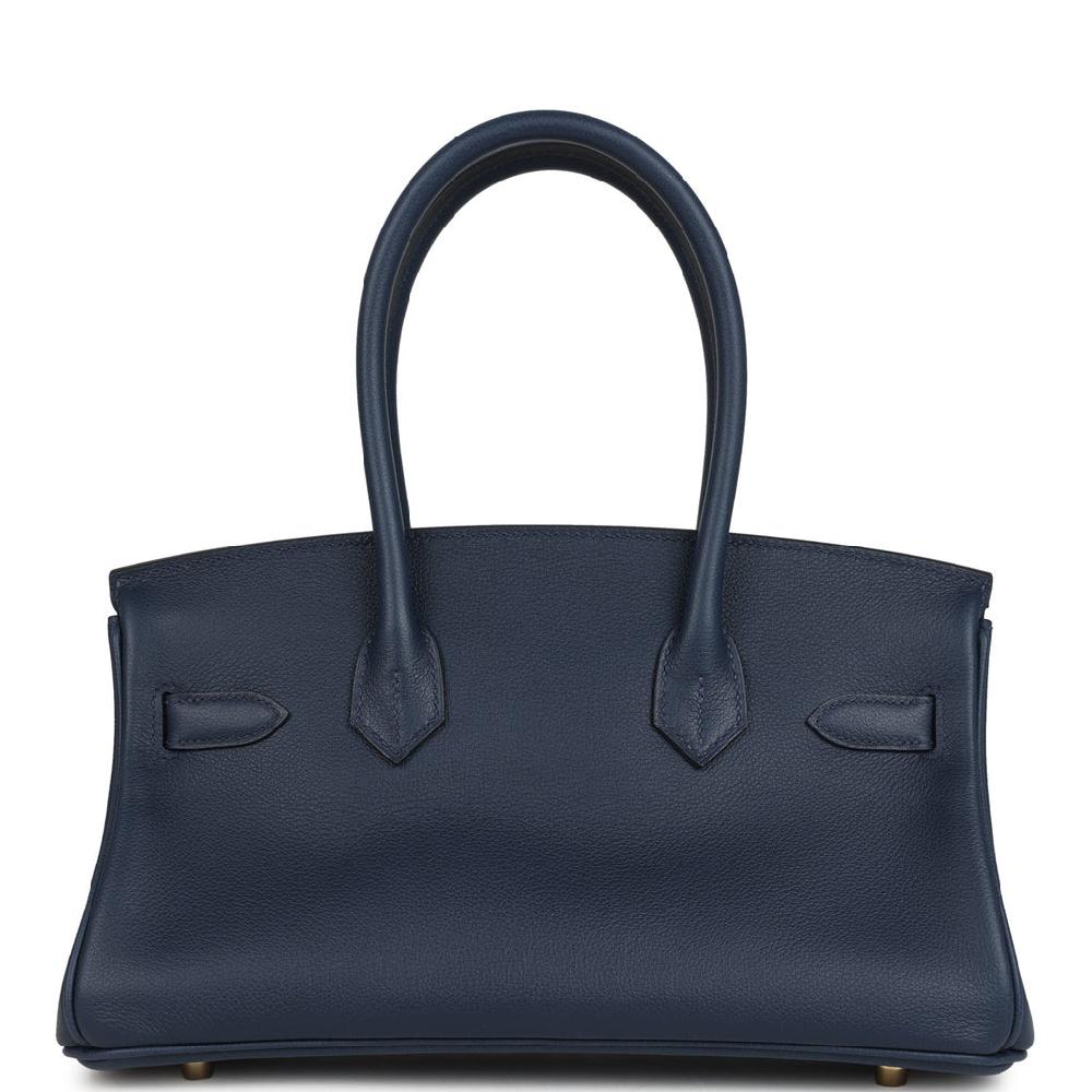 Hermes Shoulder Birkin Light 29 Bleu Abysse Evercolor Gold Hardware