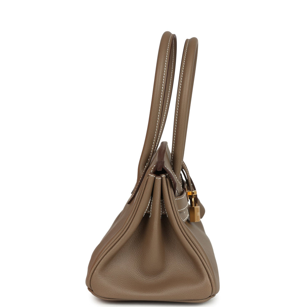 Hermes Shoulder Birkin Light 29 Etoupe Evercolor Gold Hardware