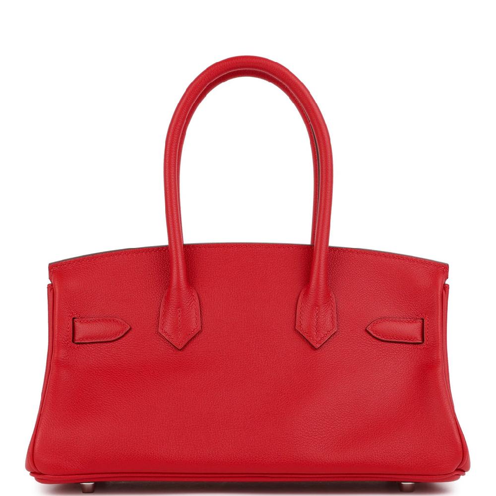 Hermes Shoulder Birkin Light 29 Rouge Radieux Evercolor Palladium Hardware