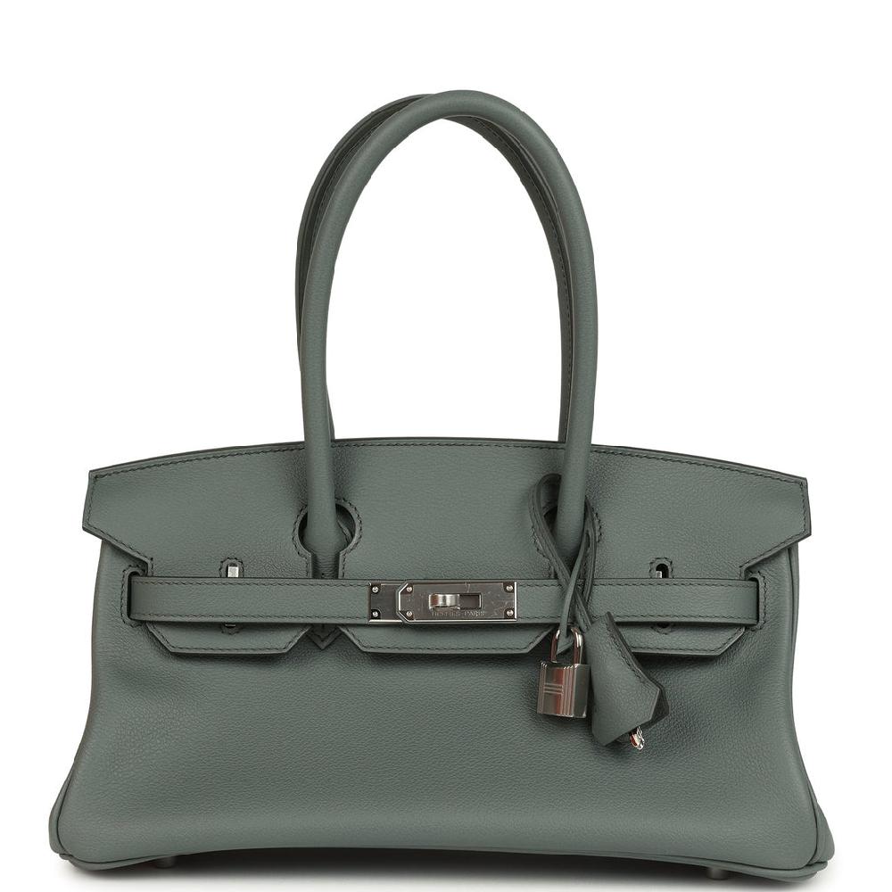 Hermes Shoulder Birkin Light 29 Vert Amande Evercolor Palladium Hardware