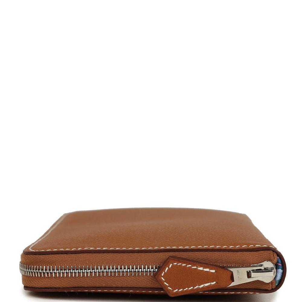 Hermes Silk'In Classique Long Wallet Gold Epsom Palladium Hardware