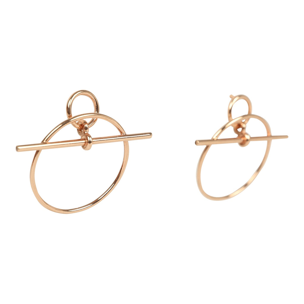 Hermes Small Loop Earrings Rose Gold Hardware