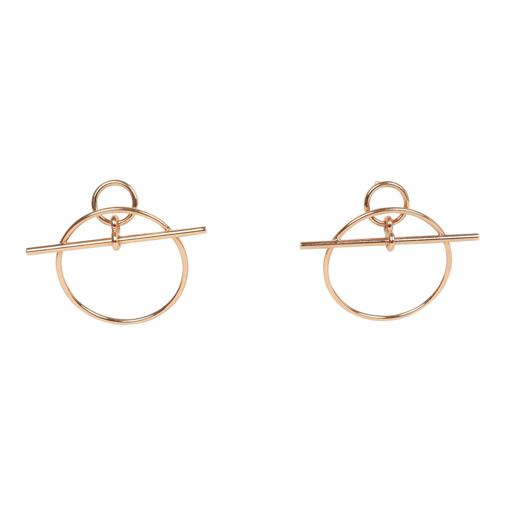 Hermes Small Loop Earrings Rose Gold Hardware