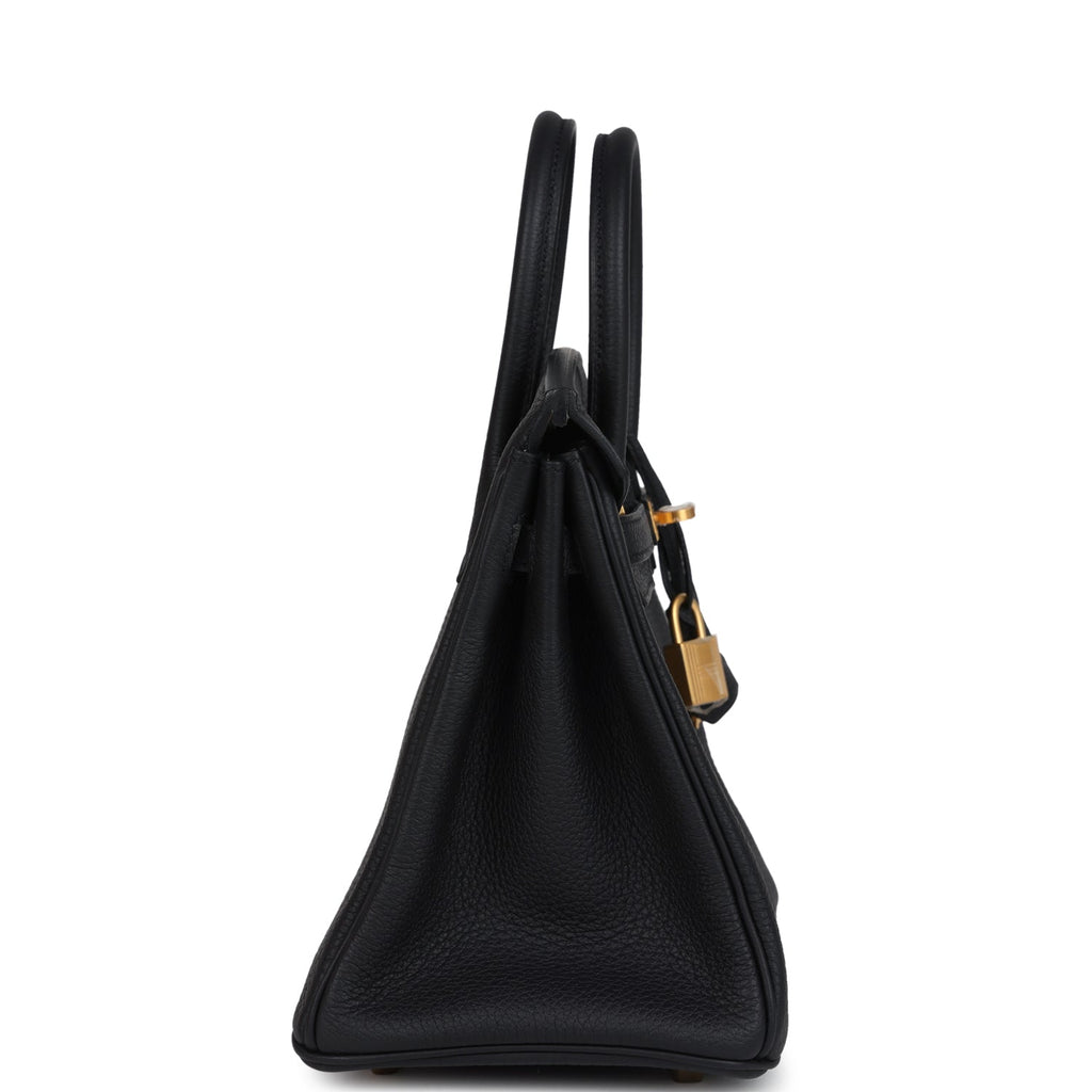 Hermes Special Order (HSS) Birkin 25 Black Verso Togo Brushed Gold Hardware