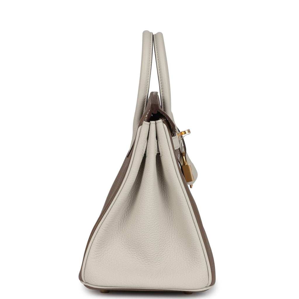 Hermes Special Order (HSS) Birkin 25 Etoupe And Craie Togo Gold Hardware