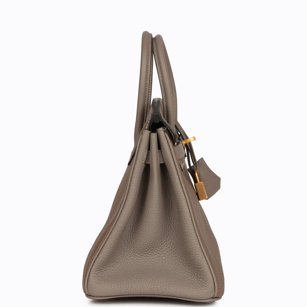 Hermes Special Order (HSS) Birkin 25 Etoupe And Etain Togo Brushed Gold Hardware