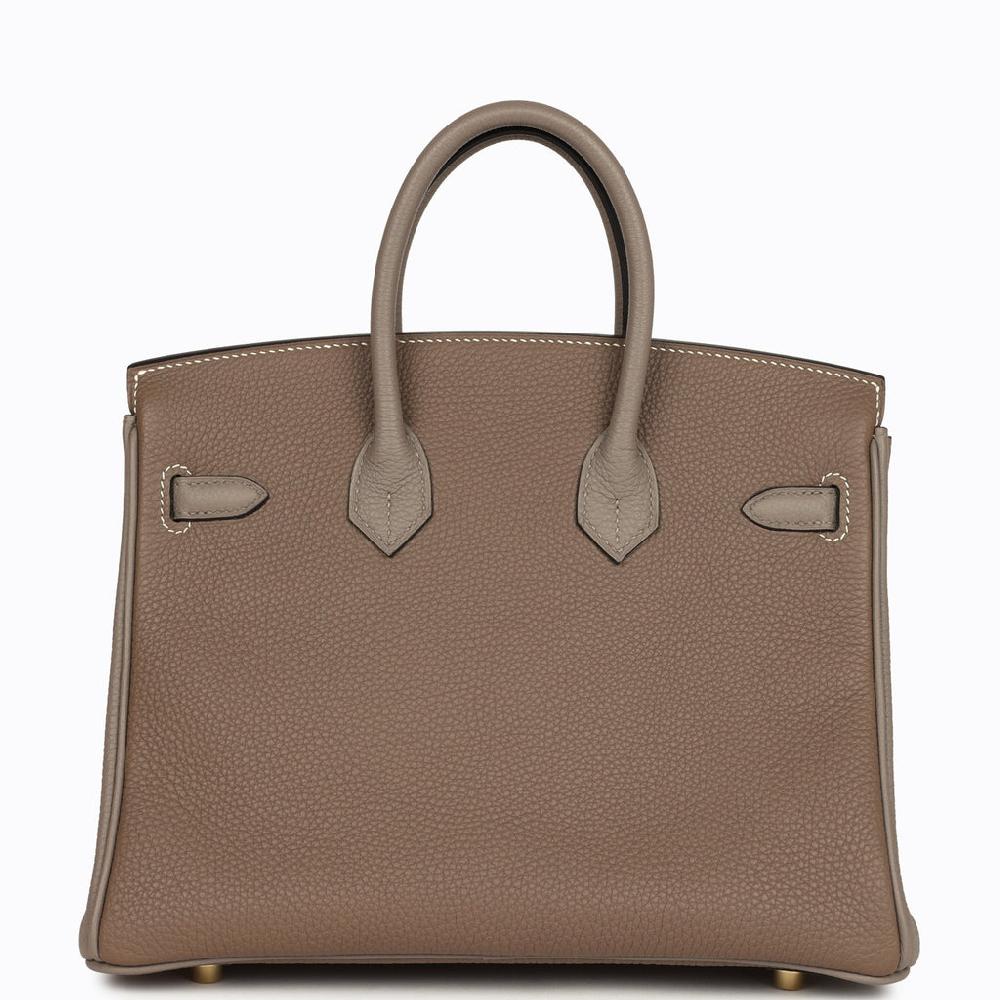 Hermes Special Order (HSS) Birkin 25 Etoupe And Etain Togo Brushed Gold Hardware