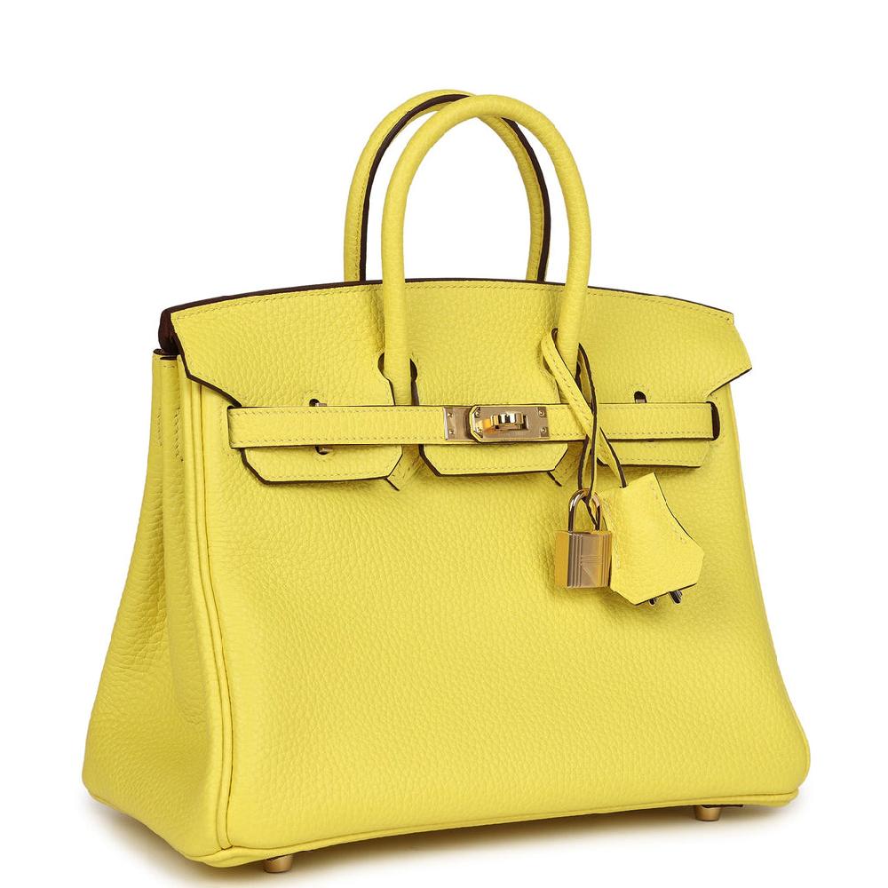 Hermes Special Order (HSS) Birkin 25 Lime Verso Clemence Permabrass Hardware