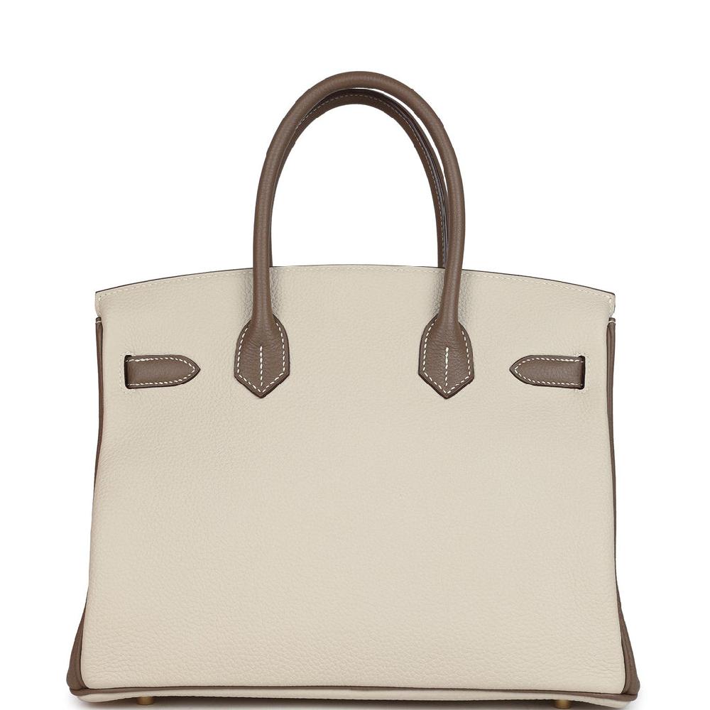 Hermes Special Order (HSS) Birkin 30 Etoupe And Craie Togo Brushed Gold Hardware