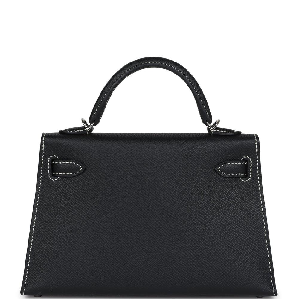 Hermes Special Order (HSS) Kelly Sellier 20 Black Verso Epsom Palladium Hardware
