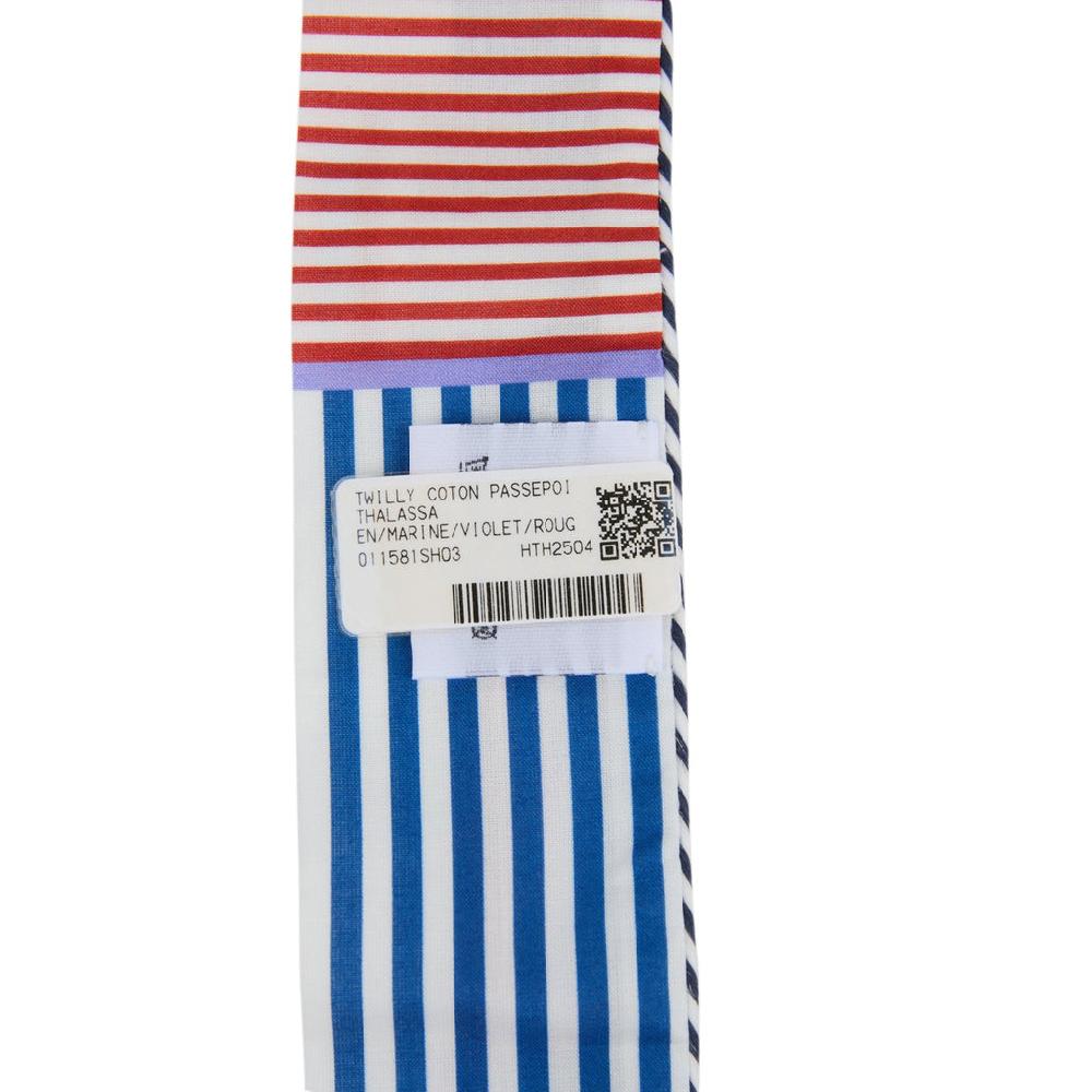 Hermes "Thalassa" Marine Violet & Rouge Multi Cotton Twilly Pair