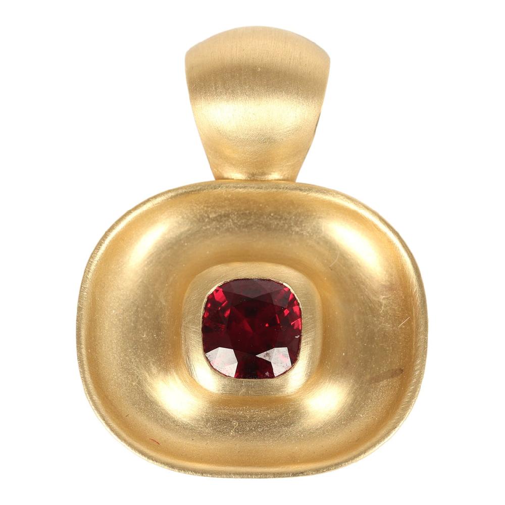 Jade Ruzzo Gong Pendant in Ruby