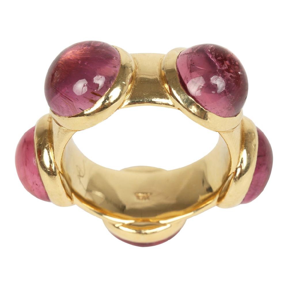Jade Ruzzo Large Vic Ring In Pink Tourmaline