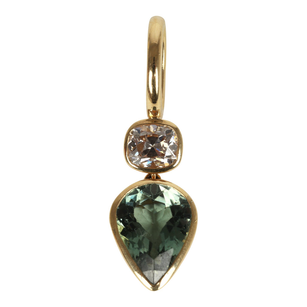Jade Ruzzo Louise Pendant in Diamond and Tourmaline