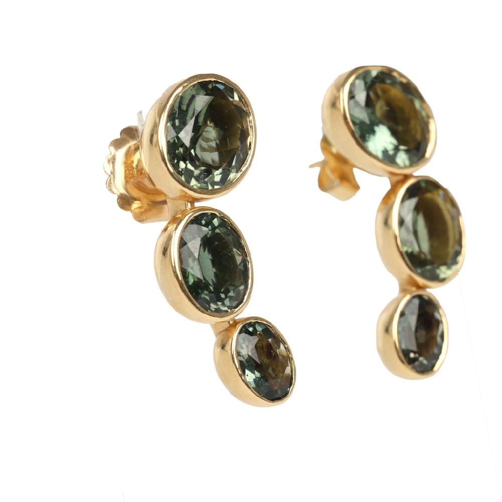 Jade Ruzzo Phoebe Earrings In Green Tourmaline