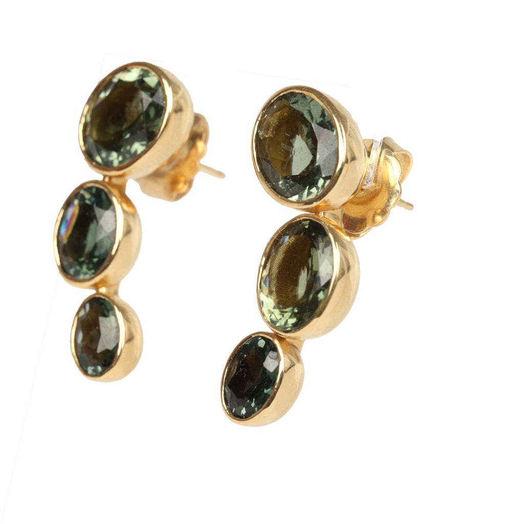 Jade Ruzzo Phoebe Earrings In Green Tourmaline