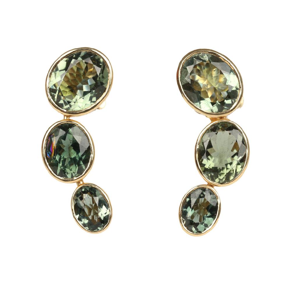 Jade Ruzzo Phoebe Earrings in Green Tourmaline