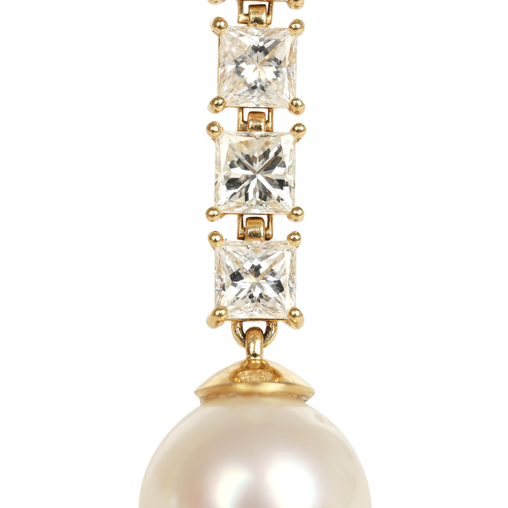 Jade Ruzzo Stick Earrings In Diamond And Pearl