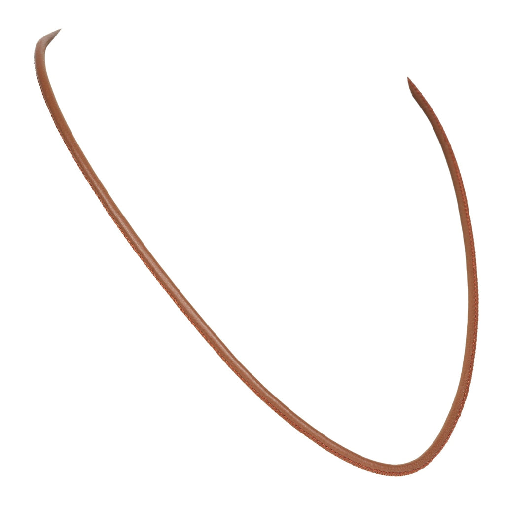 Jade Ruzzo Tobacco Leather Cord In 18k Yellow Gold