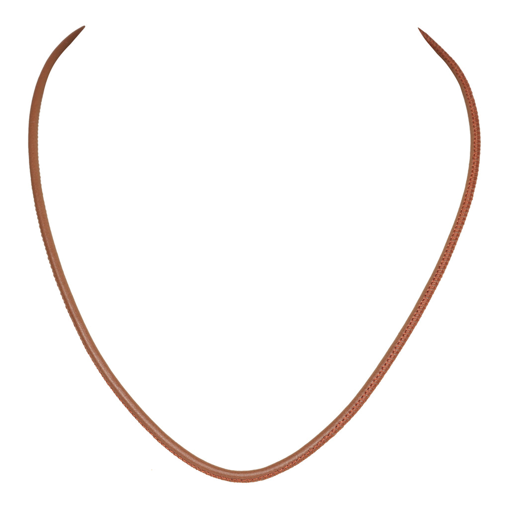 Jade Ruzzo Tobacco Leather Cord in 18k Yellow Gold