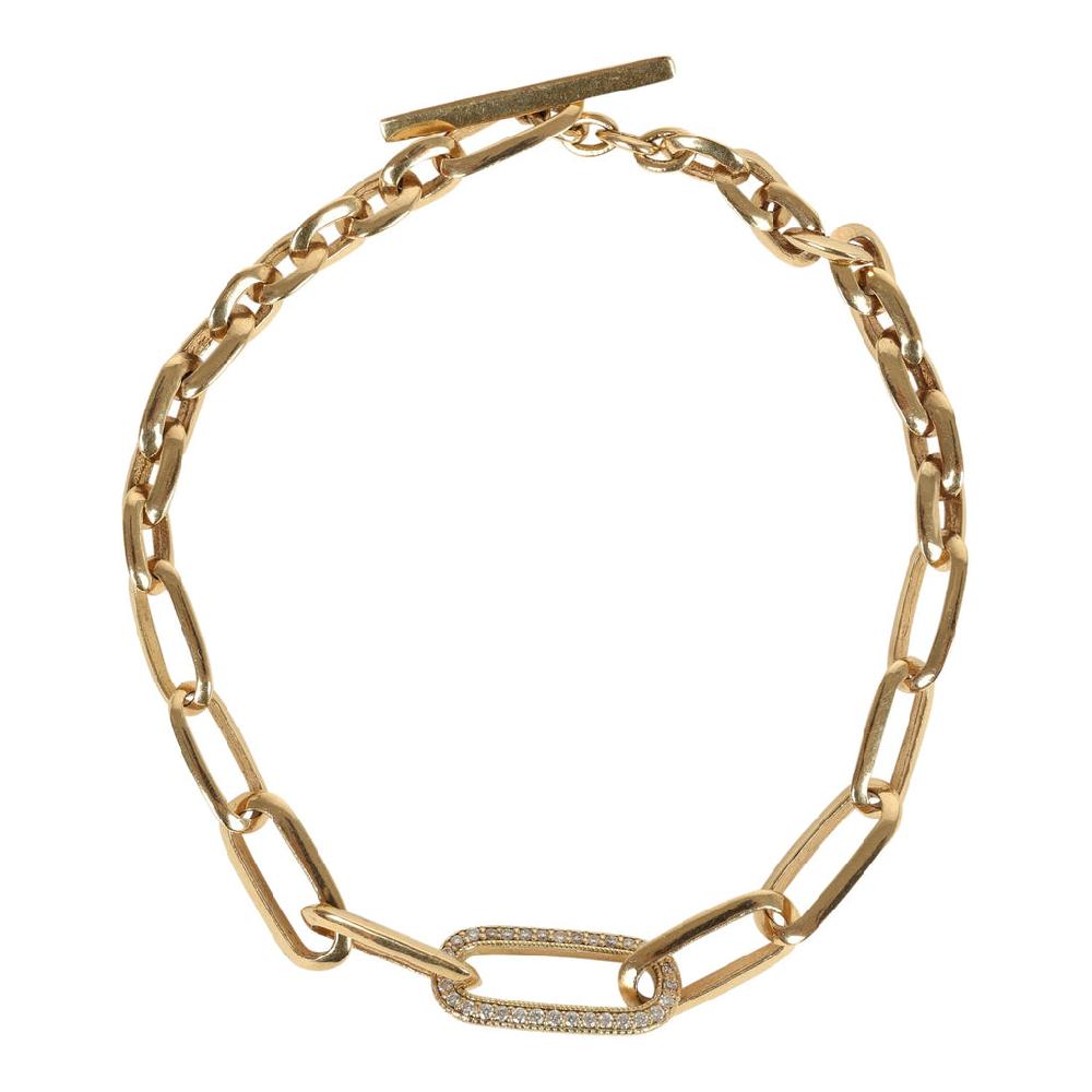 Lizzie Mandler Graduated Knife Edge Bracelet with White Diamond Center Link