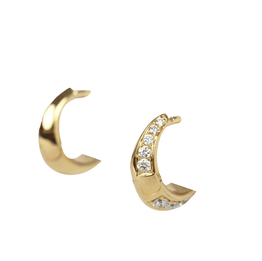 Lizzie Mandler Small Pave Crescent Hoops