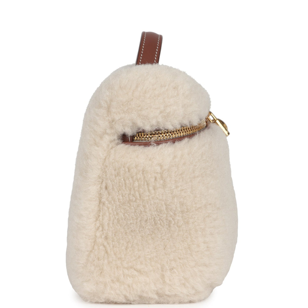 Loro Piana Extra Pocket L19 Pouch Ancient Paper And Sun Gold Cashmere And Silk Gold Hardware