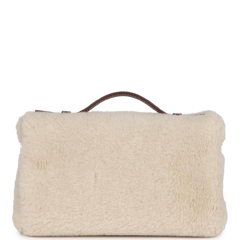 Loro Piana Extra Pocket L19 Pouch Ancient Paper And Sun Gold Cashmere And Silk Gold Hardware