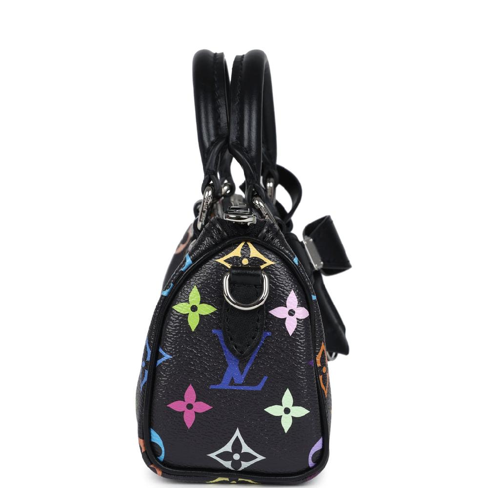 Louis Vuitton X Murakami Nano Speedy Bag Black Multicolor Monogram Gold Hardware