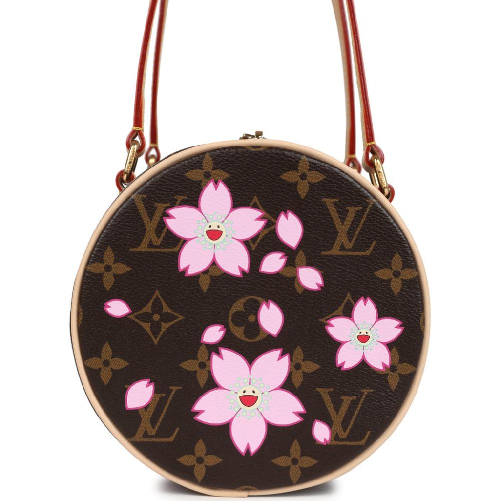 Louis Vuitton X Takashi Murakami Cherry Blossom Papillon Brown And Pink Monogram Gold Hardware