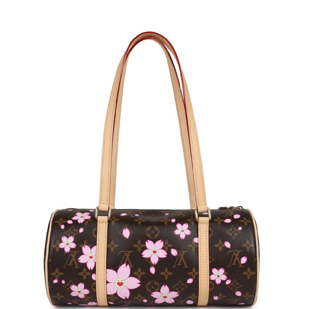 Louis Vuitton X Takashi Murakami Cherry Blossom Papillon Brown And Pink Monogram Gold Hardware