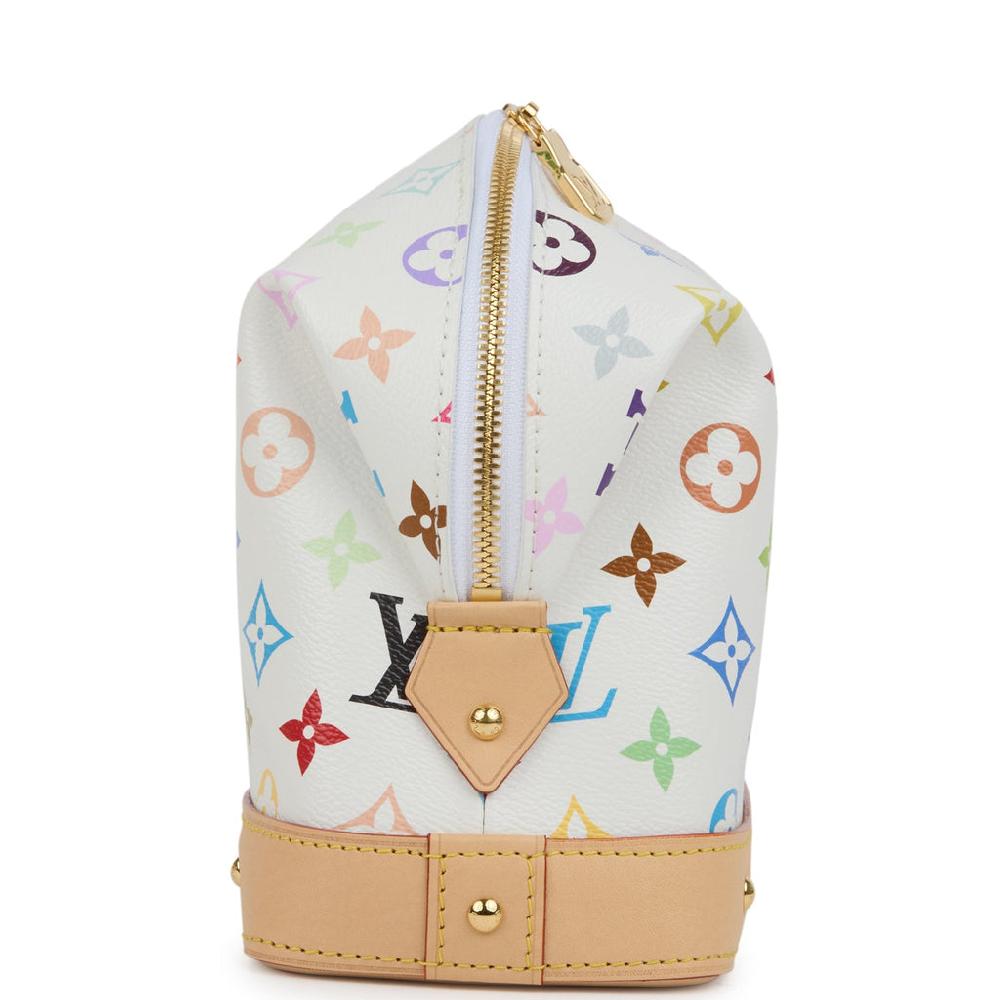 Louis Vuitton X Takashi Murakami Cosmetic Pouch GM White Multicolored Monogram Gold Hardware