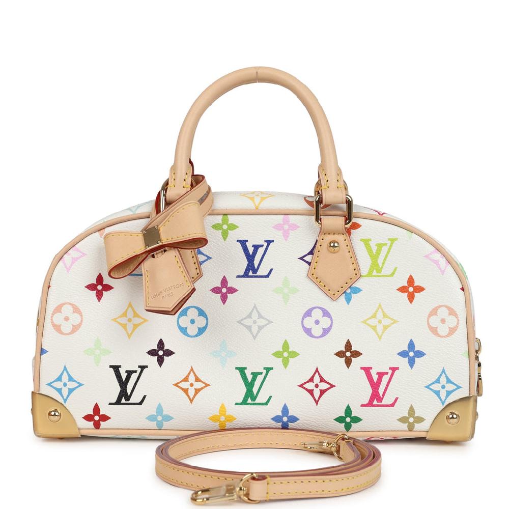 Louis Vuitton X Takashi Murakami East West White Multicolor Monogram Gold Hardware