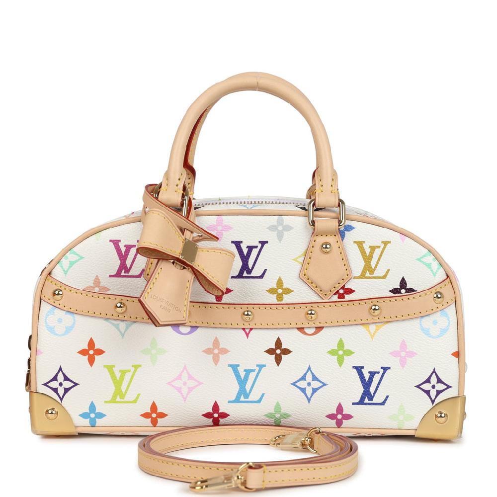 Louis Vuitton X Takashi Murakami East West White Multicolor Monogram Gold Hardware