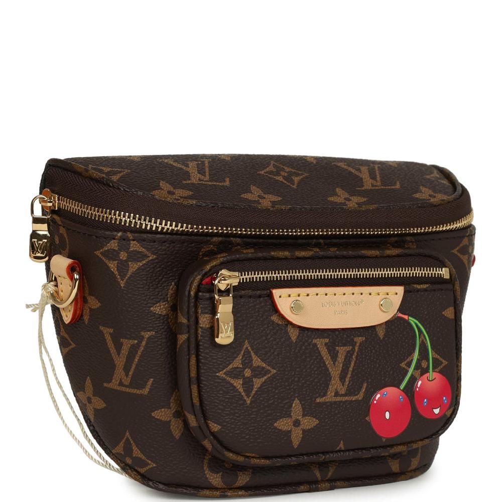 Louis Vuitton X Takashi Murakami Mini Bumbag Cherry Brown Monogram Gold Hardware