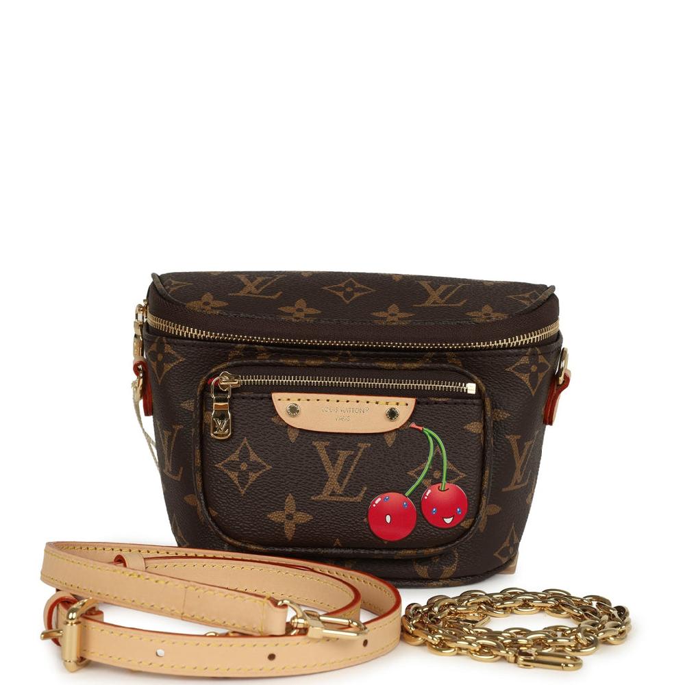 Louis Vuitton X Takashi Murakami Mini Bumbag Cherry Brown Monogram Gold Hardware