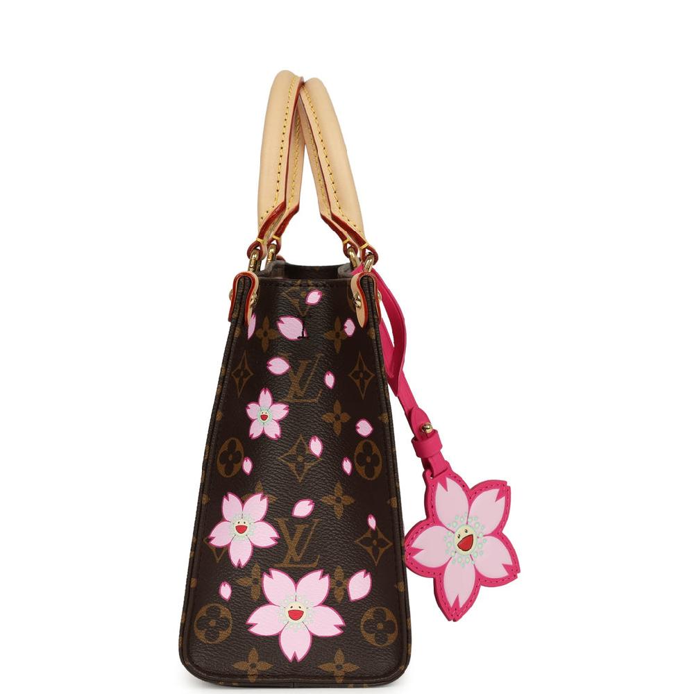 Louis Vuitton X Takashi Murakami OnTheGo PM Cherry Blossom Brown Monogram Gold Hardware