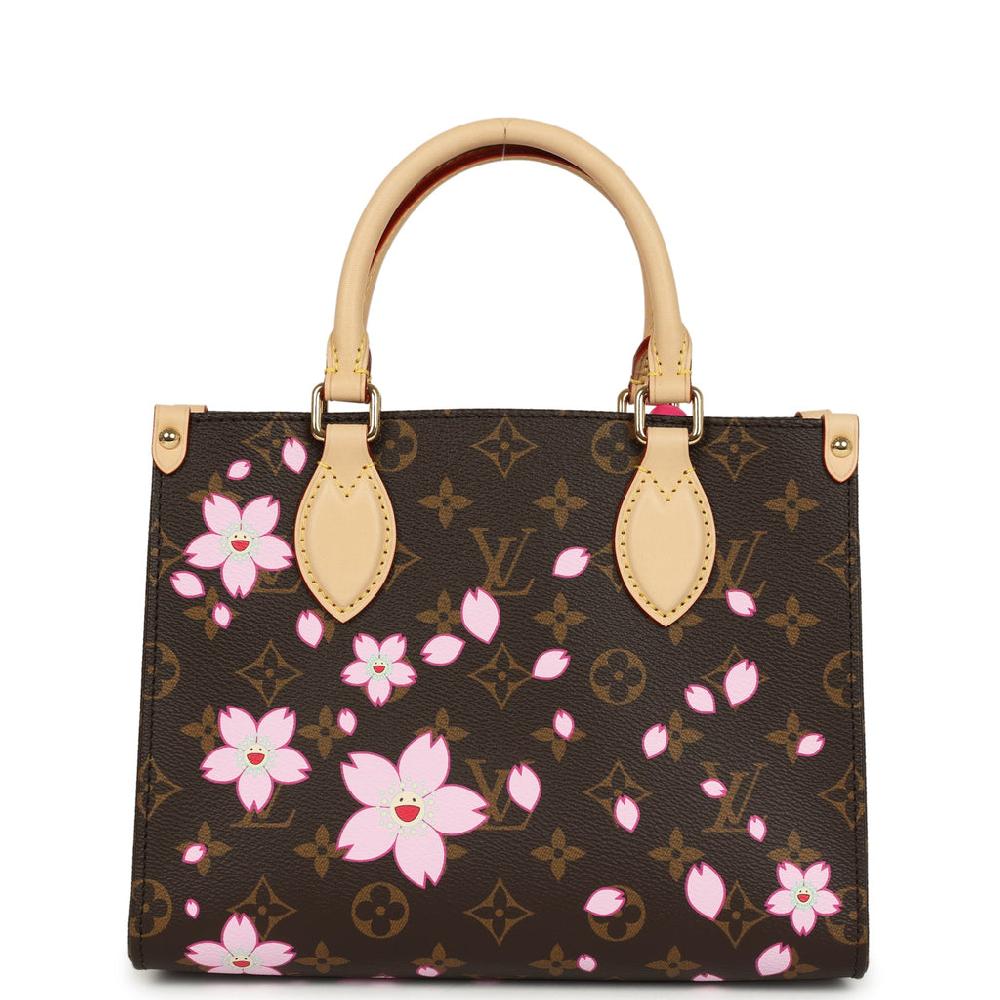 Louis Vuitton X Takashi Murakami OnTheGo PM Cherry Blossom Brown Monogram Gold Hardware