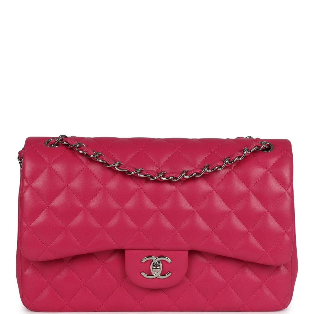 Pre-owned Chanel Jumbo Classic Double Flap Pink Lambskin Silver Hardware