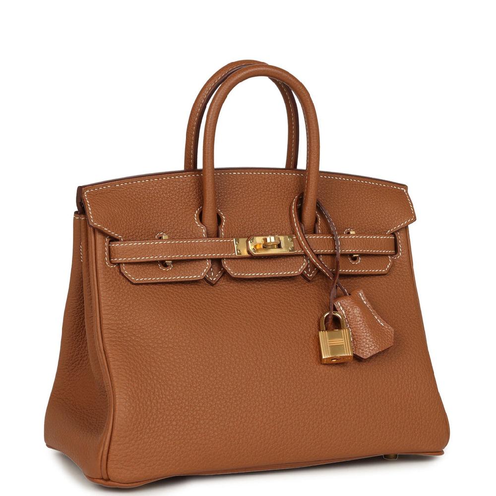 Pre-owned Hermes Birkin 25 Gold Togo Gold Hardware