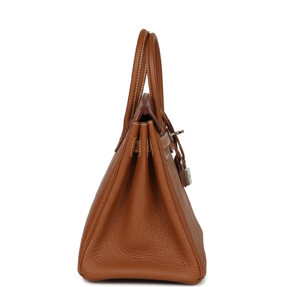 Pre-owned Hermes Birkin 25 Gold Togo Palladium Hardware