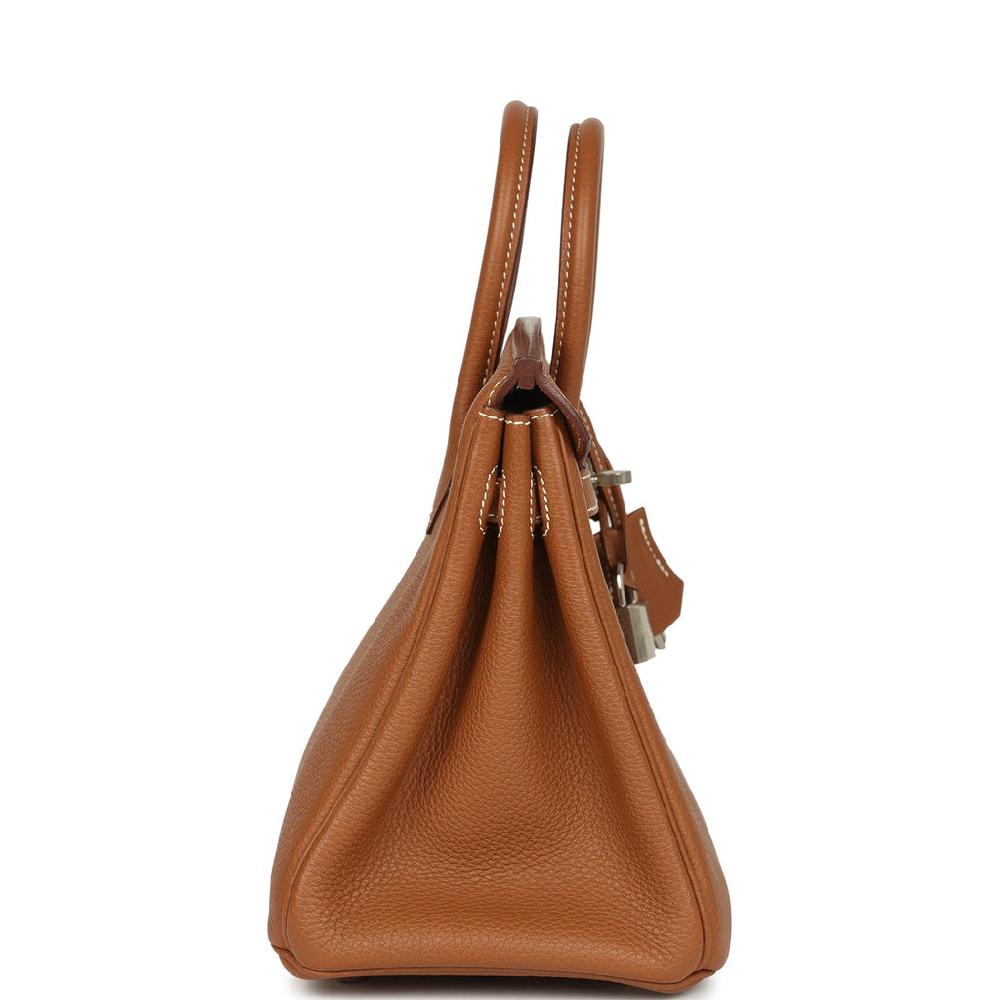 Pre-owned Hermes Birkin 25 Gold Togo Palladium Hardware