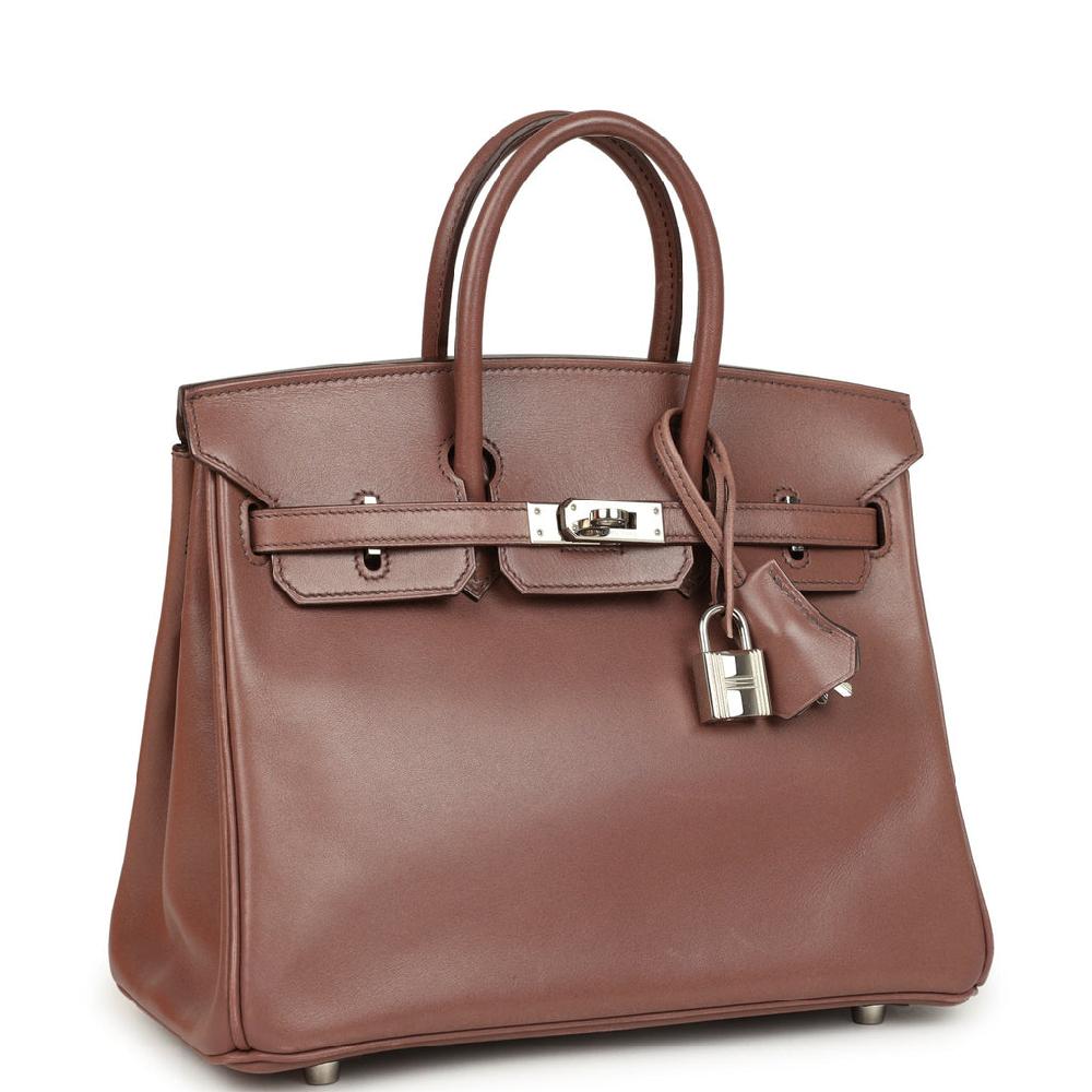 Pre-owned Hermes Birkin 25 Griolet Tadelakt Palladium Hardware